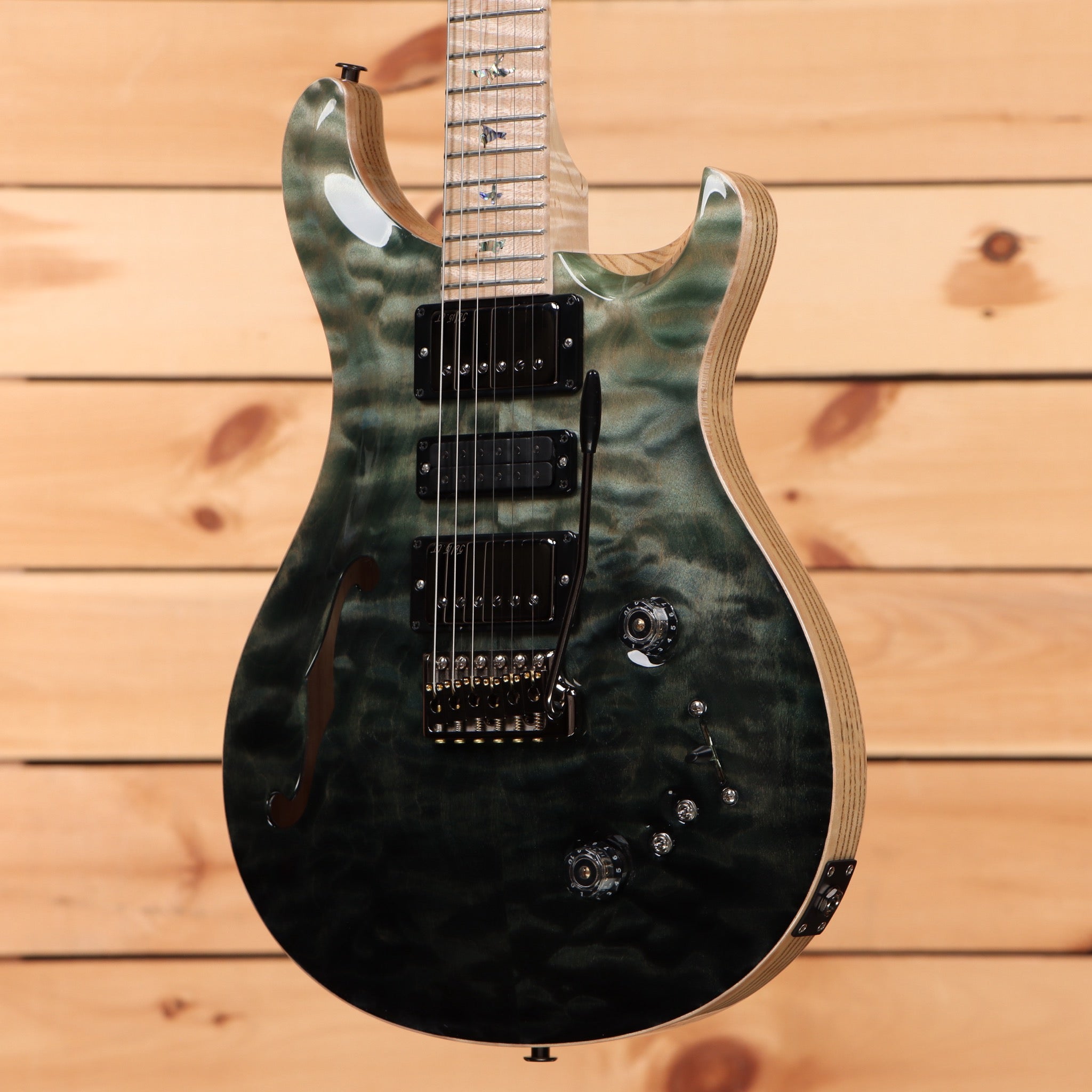 Paul Reed Smith Special 22 semi-hollow electric guitar Trampas Green Fade with flame maple top