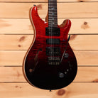 Paul Reed Smith Special Semi-Hollow electric guitar Fire Red to Grey Black Fade with flamed maple top and f-hole cutaway