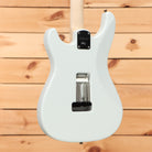 Paul Reed Smith Silver Sky Frost electric guitar with maple neck and black pickguard
