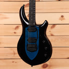 Ernie Ball Music Man Majesty 6 electric guitar Okelani Blue with humbucker pickups and flame maple top