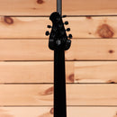 Ernie Ball Music Man Majesty 6 electric guitar Okelani Blue with black headstock tuning pegs