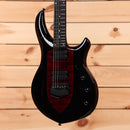 Ernie Ball Music Man Majesty 6 electric guitar Sanguine Red with flamed maple top and humbucker pickups