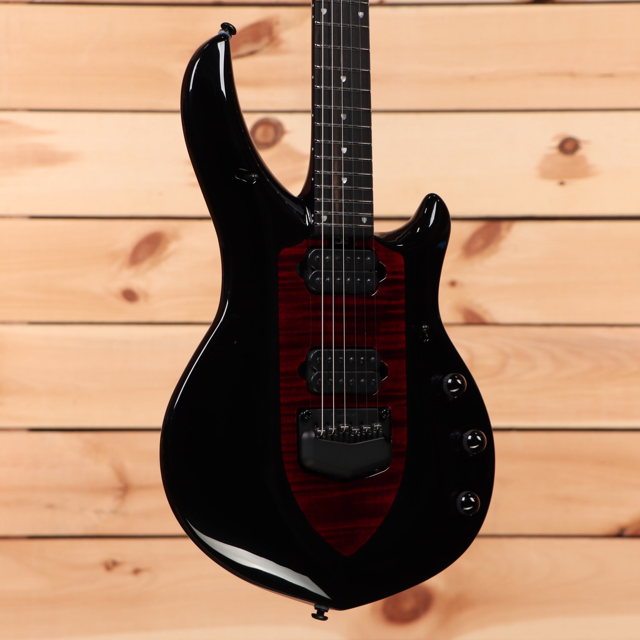 Ernie Ball Music Man Majesty 6 electric guitar Sanguine Red with flamed maple top and humbucker pickups