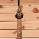 Ernie Ball Music Man JP15 Tiger Eye Quilt electric guitar with maple neck and black pickguard