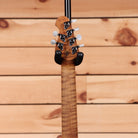Ernie Ball Music Man JP15 electric bass tiger eye quilt maple top with black hardware
