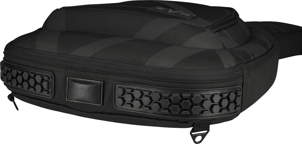 EVH Striped gig bag black and gray with hexagonal padding protection and shoulder strap