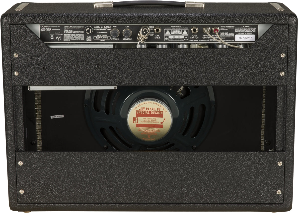 Fender '64 Custom Deluxe Reverb black combo amplifier with Jensen Special Design speaker
