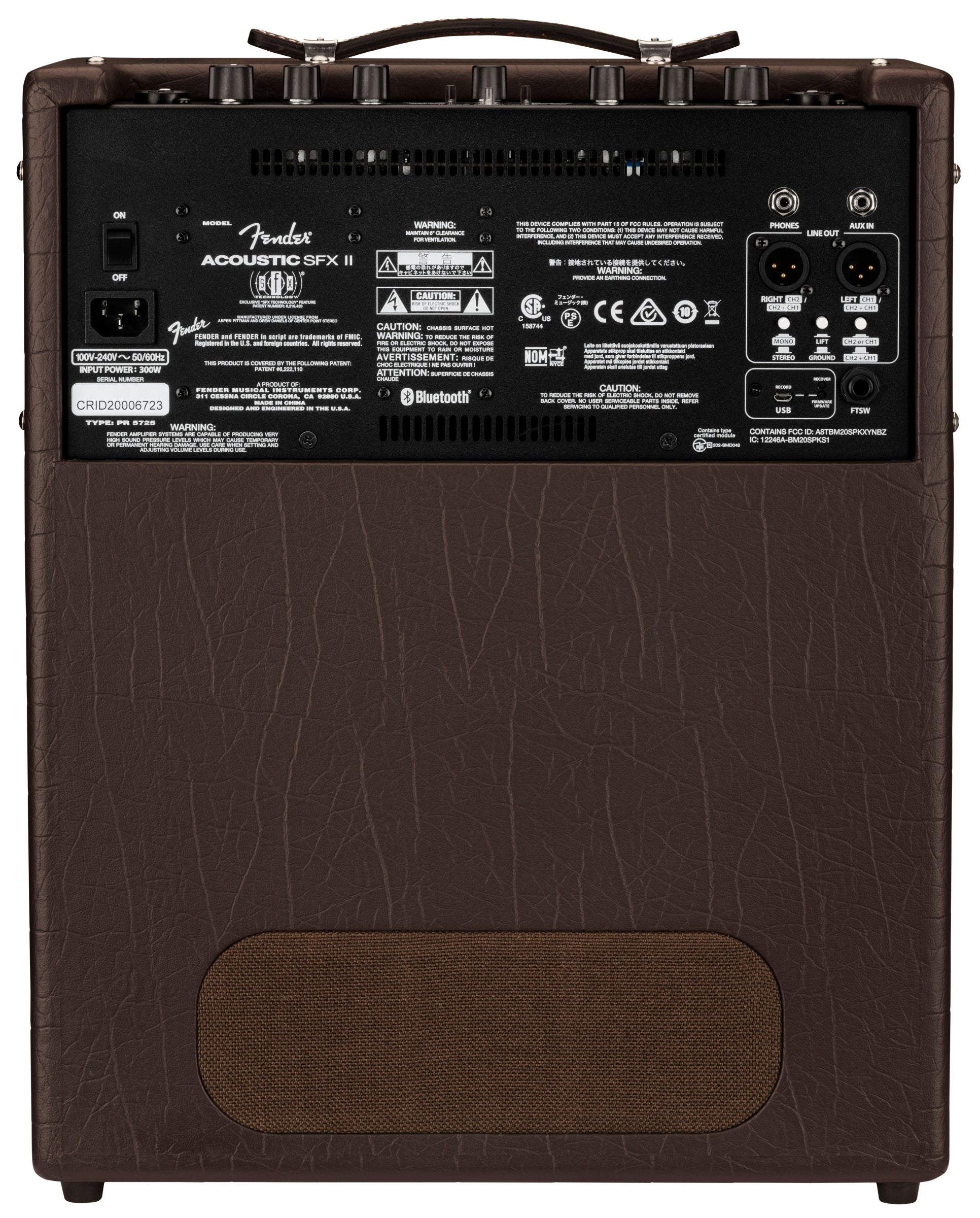 Fender Acoustic SFX II combo amplifier brown leather finish with bluetooth connectivity