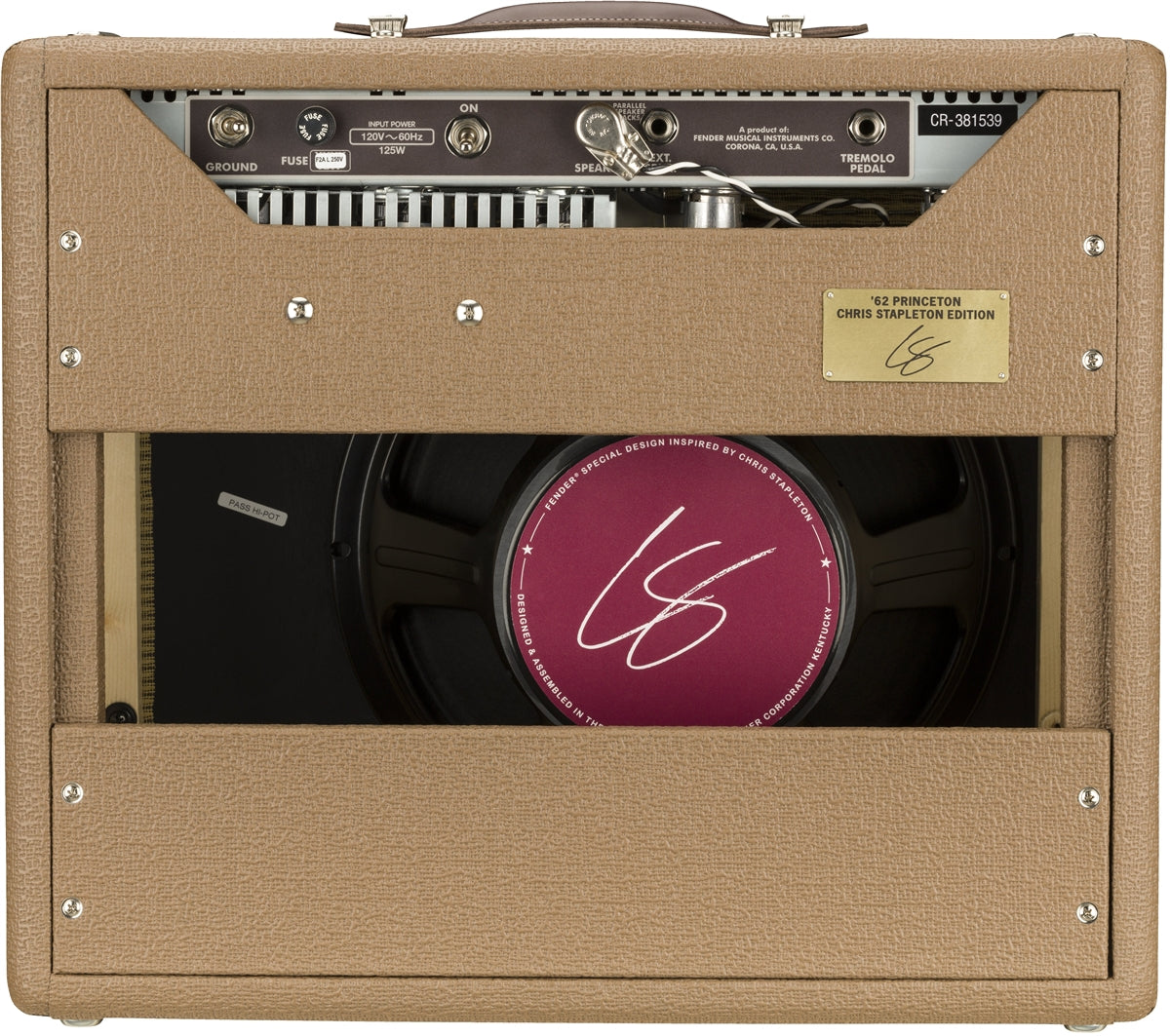 Fender 62 Princeton Chris Stapleton Edition combo amplifier with 125W power and tremolo pedal
