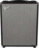 Fender Rumble 200 bass combo amplifier with silver grille cloth and black tolex covering