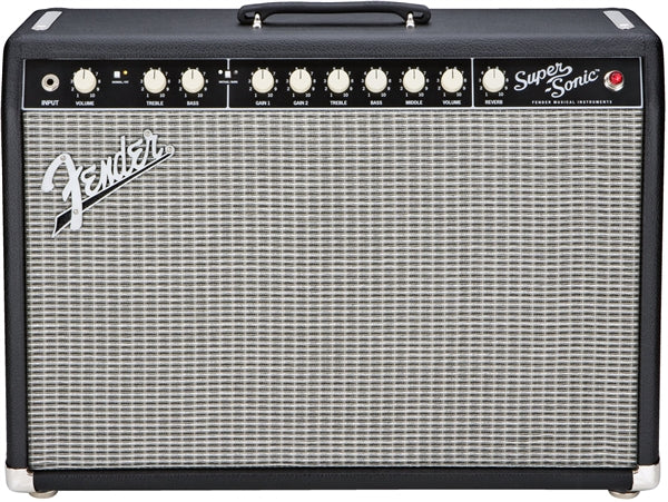 Fender Super-Sonic 22 combo amplifier black and silver with vintage-style silver grille cloth