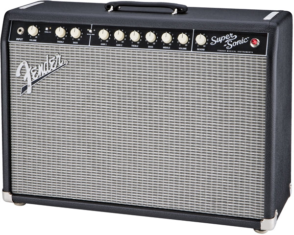 Fender Super-Sonic 22 combo amplifier black and silver with dual channels and reverb control