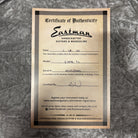 Eastman E20SS-TC handcrafted acoustic guitar sunburst finish Certificate of Authenticity document