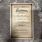 Eastman E10OM-TC natural mandolin certificate of authenticity with serial number MLS02837