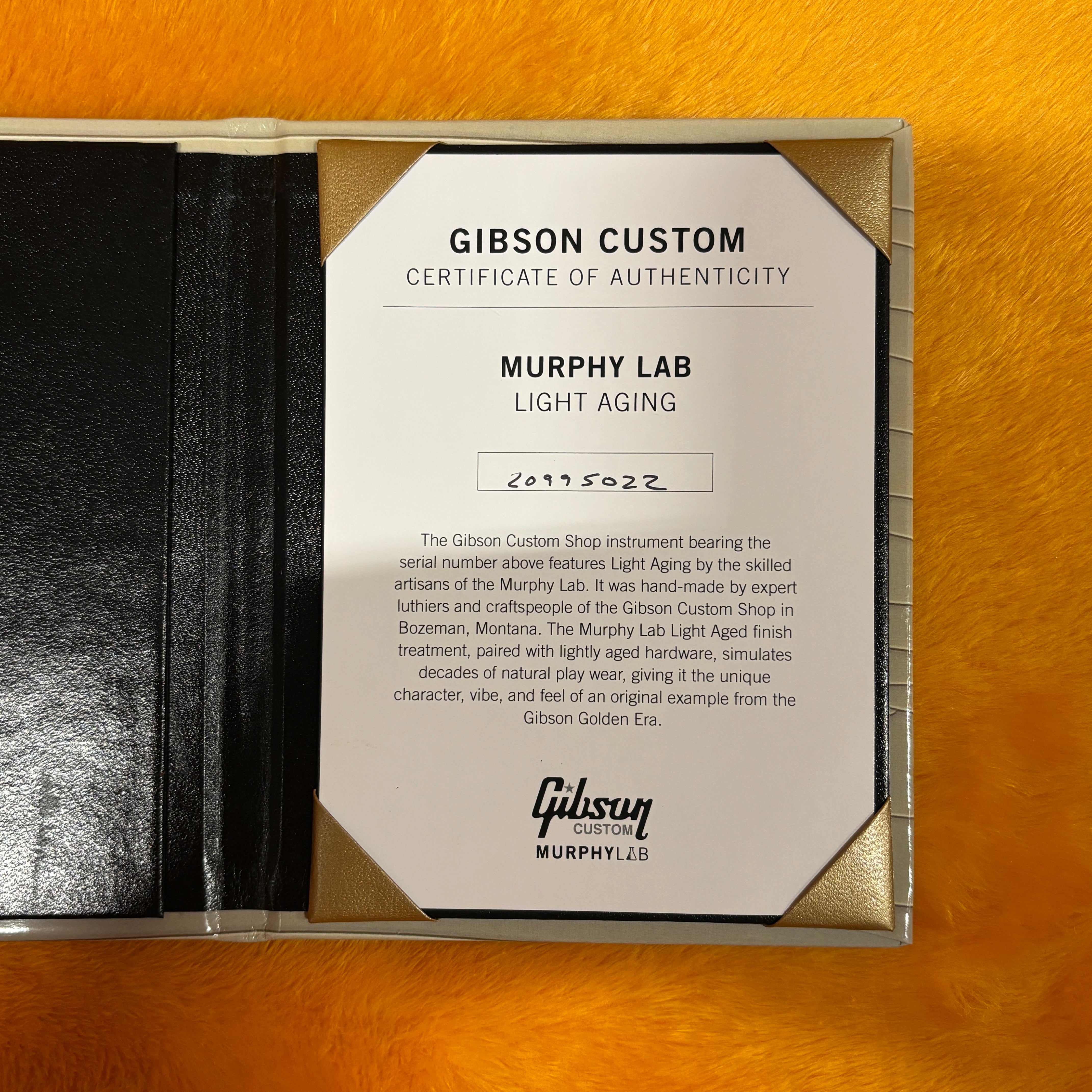 Gibson Custom Murphy Lab 1963 Country Western electric guitar heavy aged smoked natural finish with certificate of authenticity