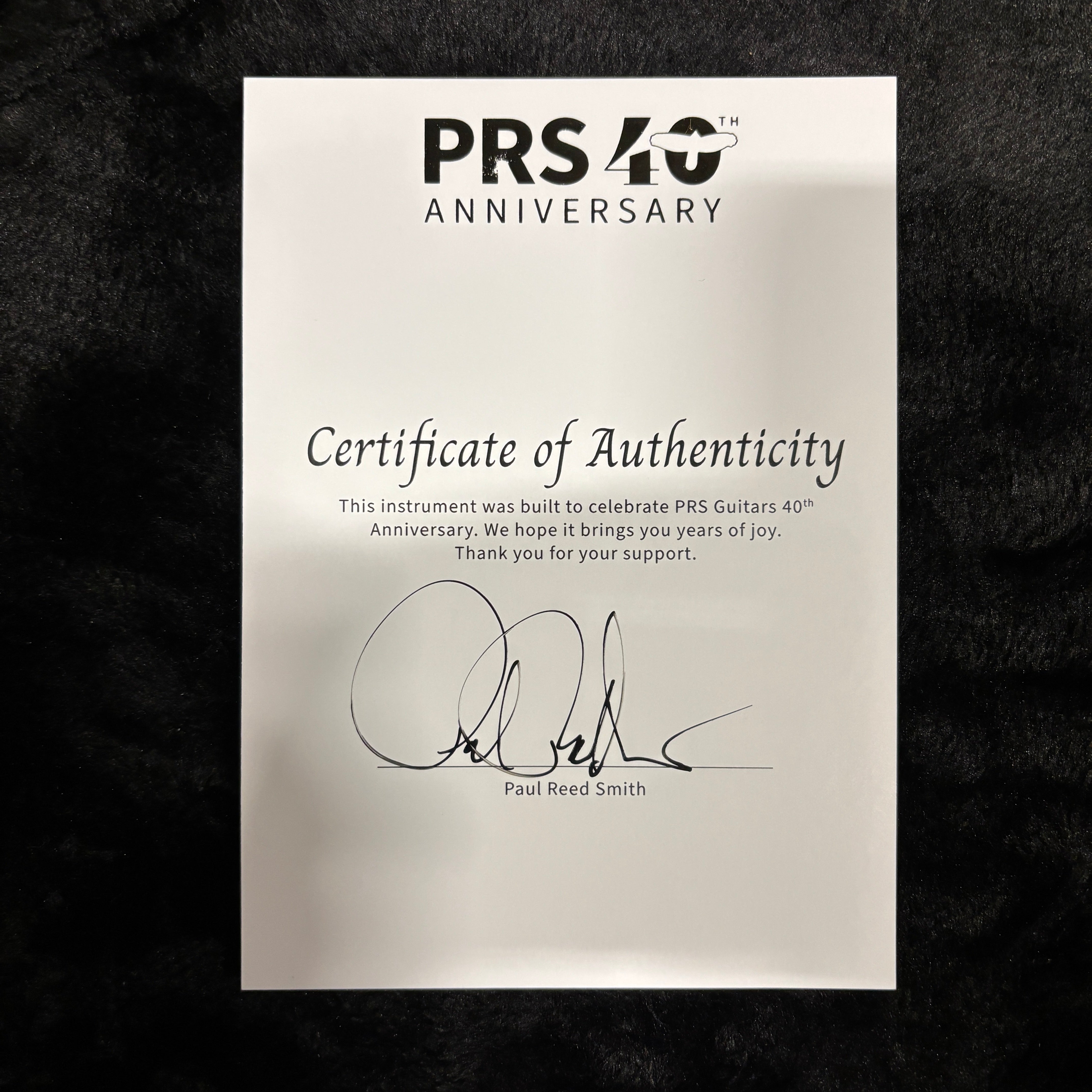 Paul Reed Smith 40th Anniversary Custom 24 Satin Limited Edition Cobalt Smokeburst electric guitar with Certificate of Authenticity