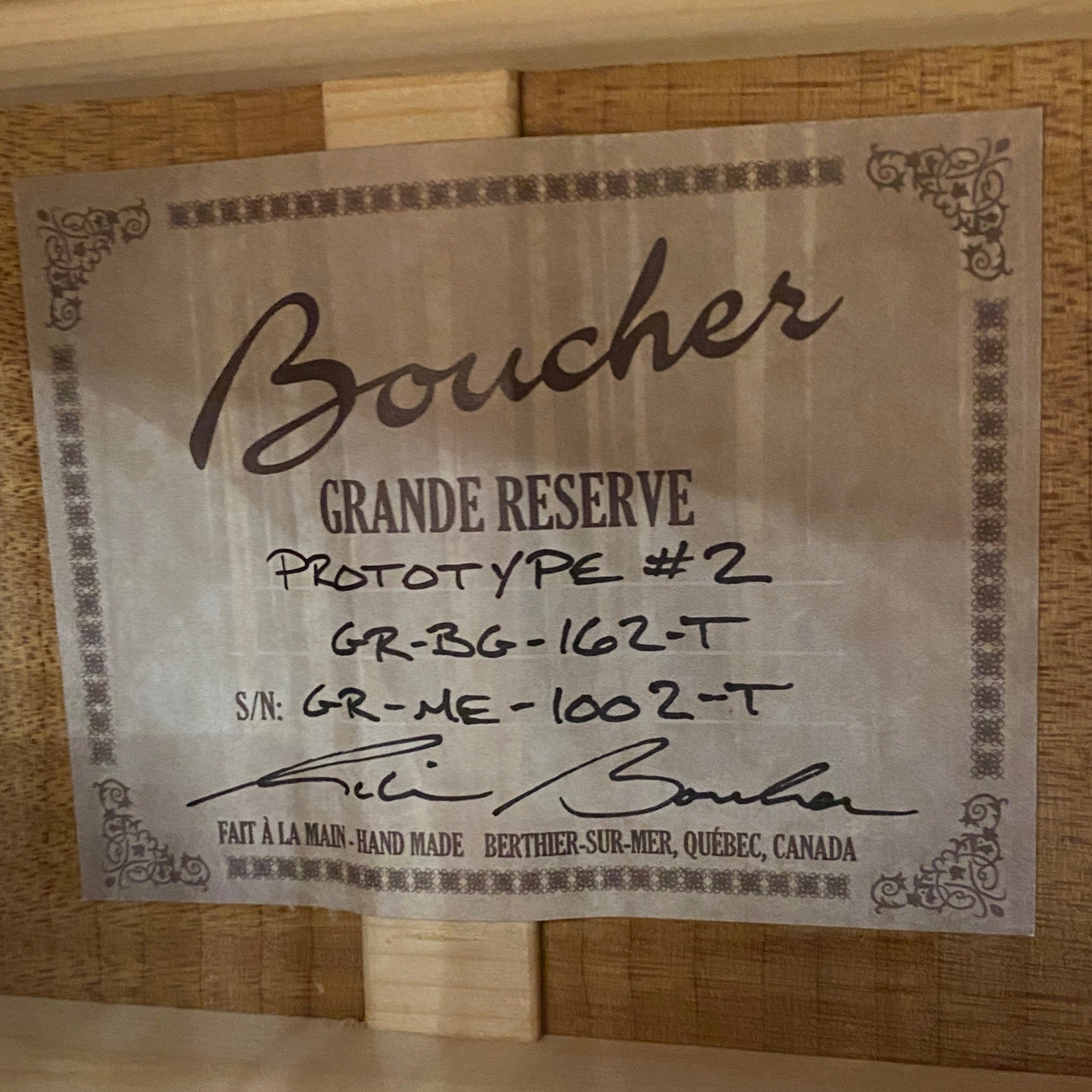 Boucher Grande Reserve Prototype #2 classical guitar natural finish hand-made in Quebec Canada