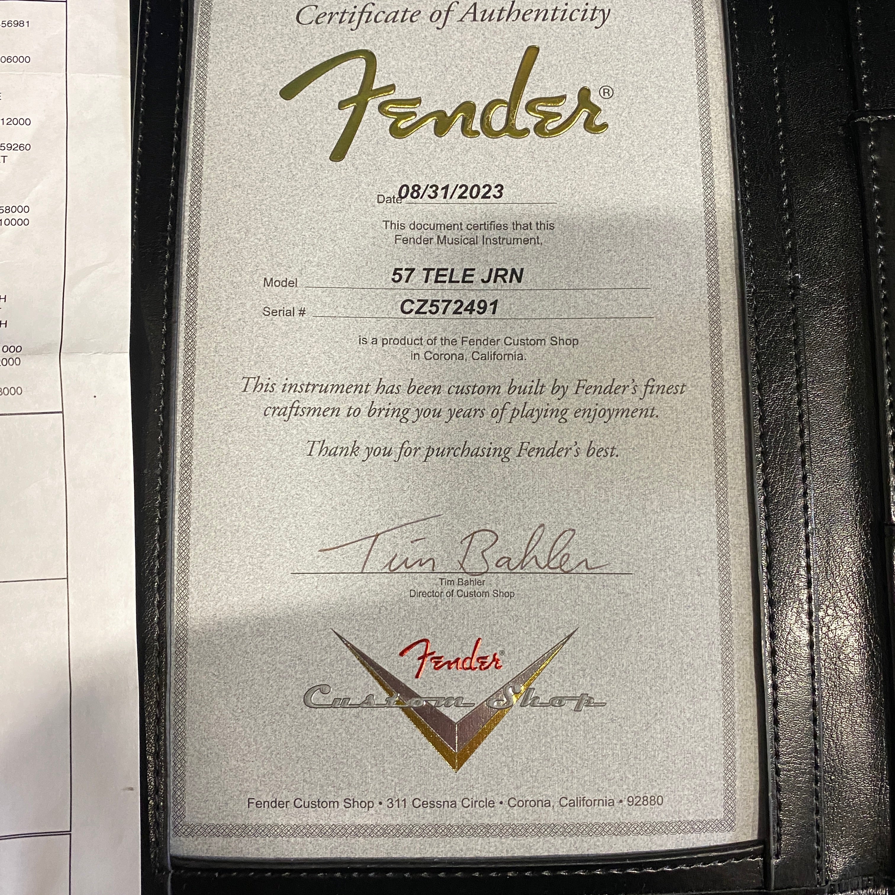 Fender Custom Shop 1957 Telecaster Journeyman Relic electric guitar wide fade 2-color sunburst with certificate of authenticity