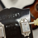 Pre-owned Gibson Memphis ES Les Paul semi-hollow electric guitar Sunburst with gold hardware and neck pickup detail