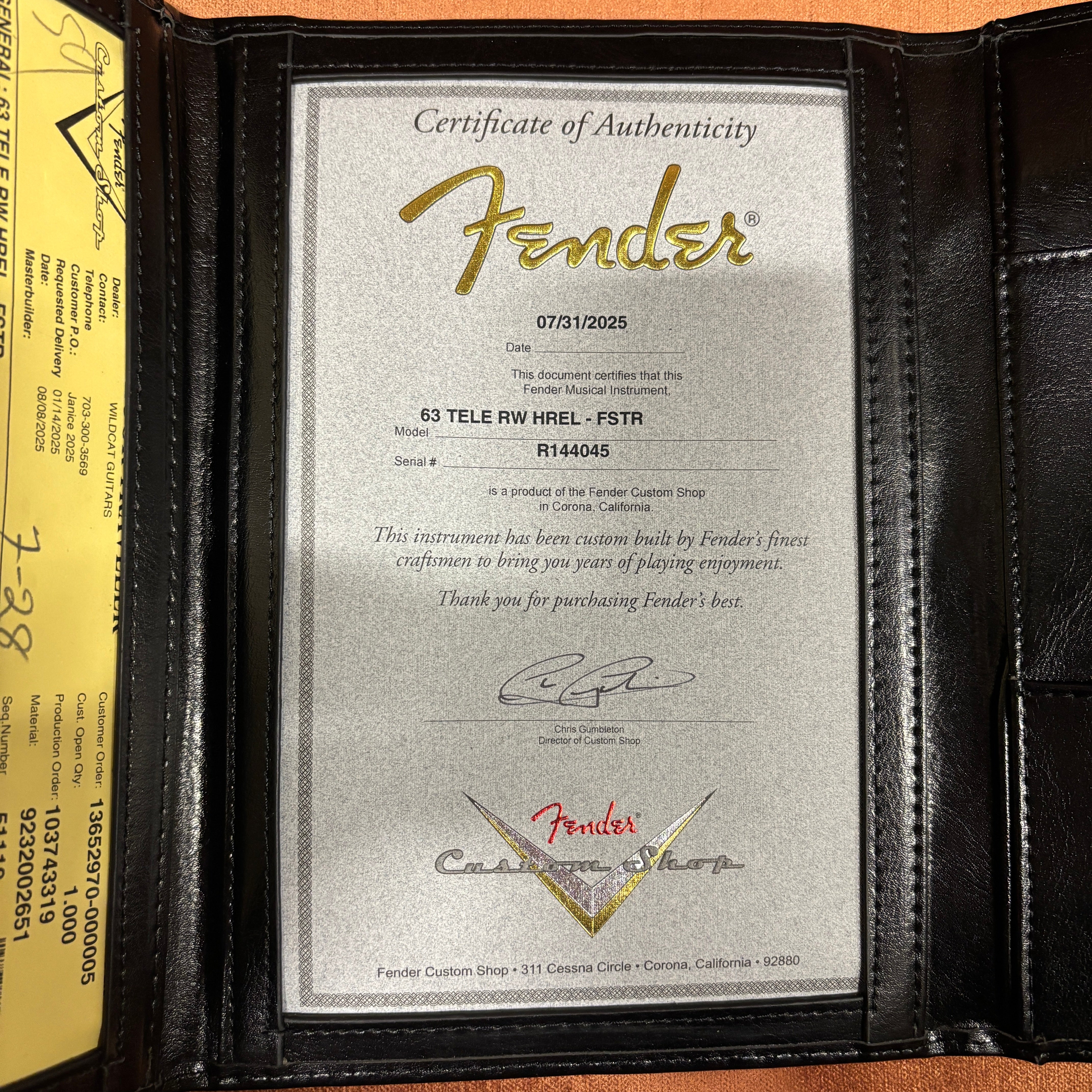 Fender Custom Shop 1963 Telecaster Heavy Relic electric guitar Frost Red with certificate of authenticity