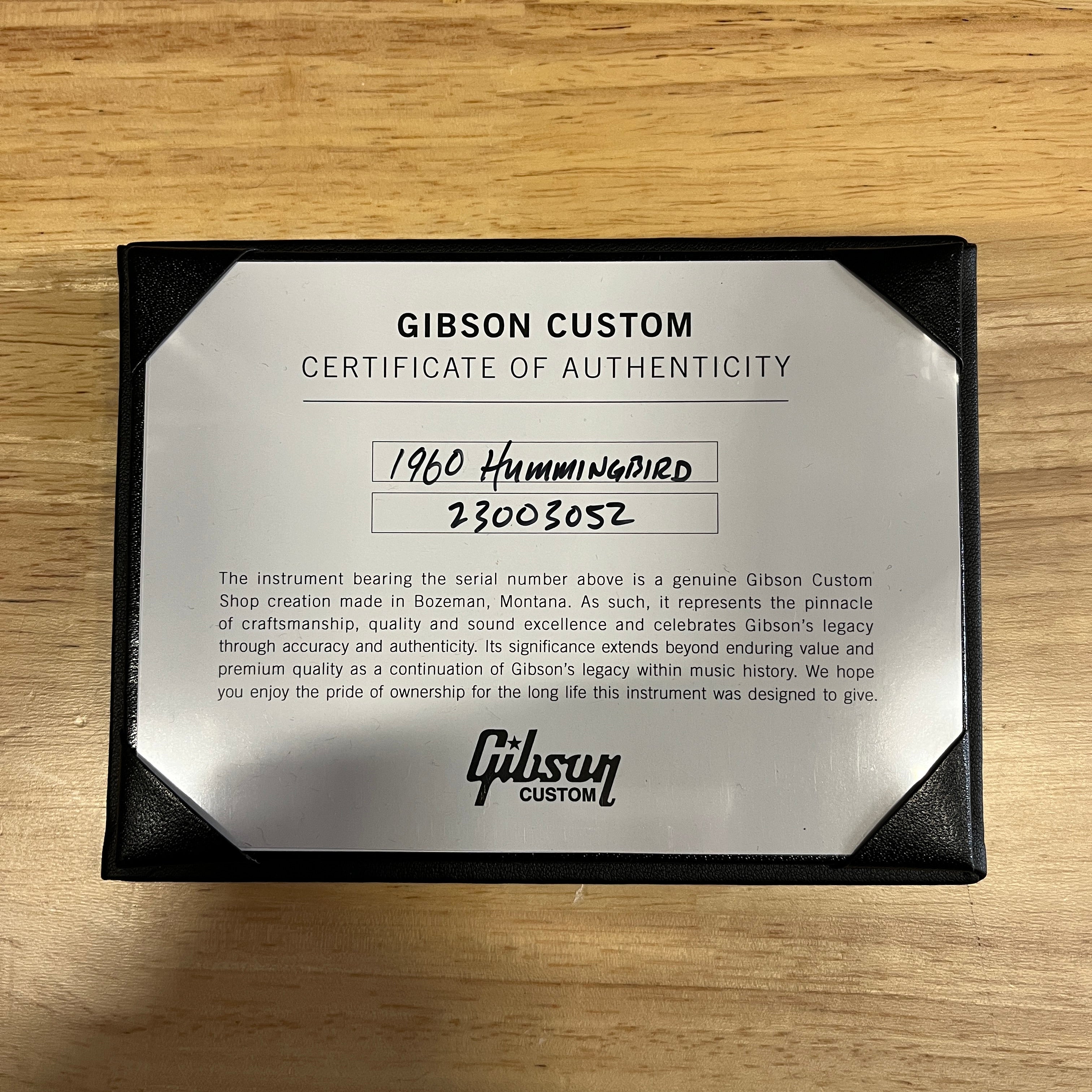 Gibson 1960 Hummingbird acoustic guitar Heritage Cherry Sunburst with Certificate of Authenticity