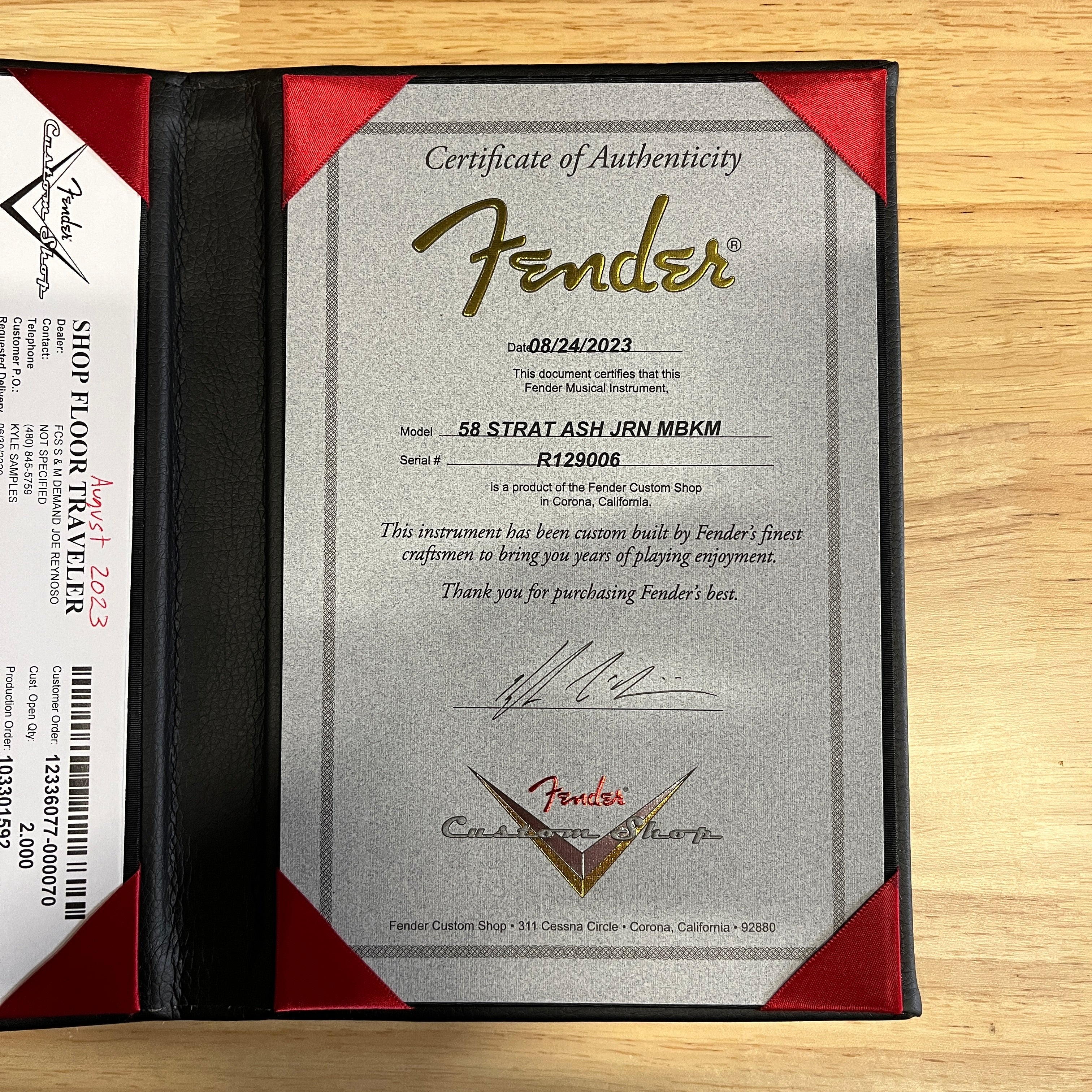 Fender Custom Shop 1958 Stratocaster electric guitar faded aged chocolate 3-tone sunburst with certificate of authenticity