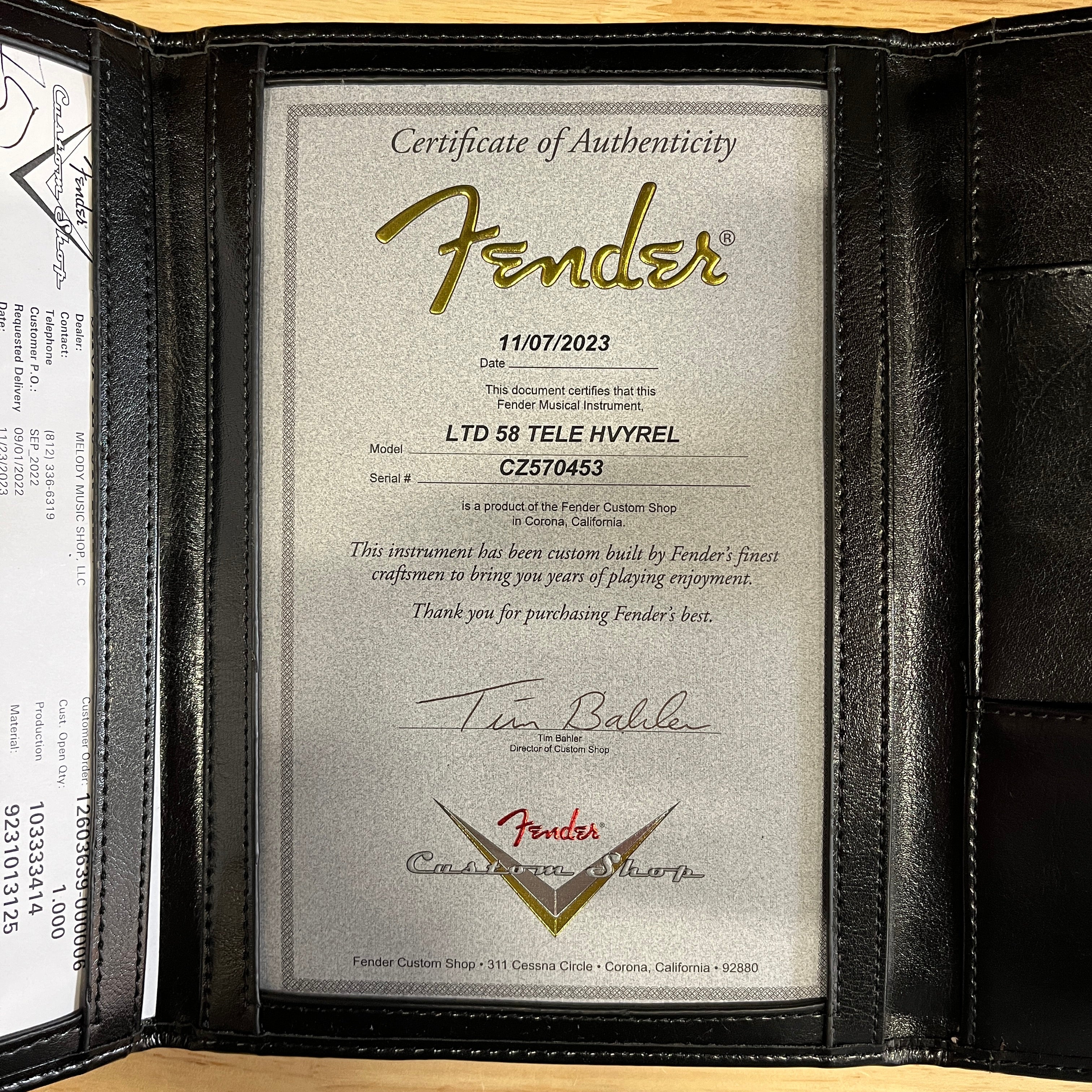 Fender Custom Shop Limited 1958 Telecaster Heavy Relic electric guitar Lake Placid Blue with certificate of authenticity