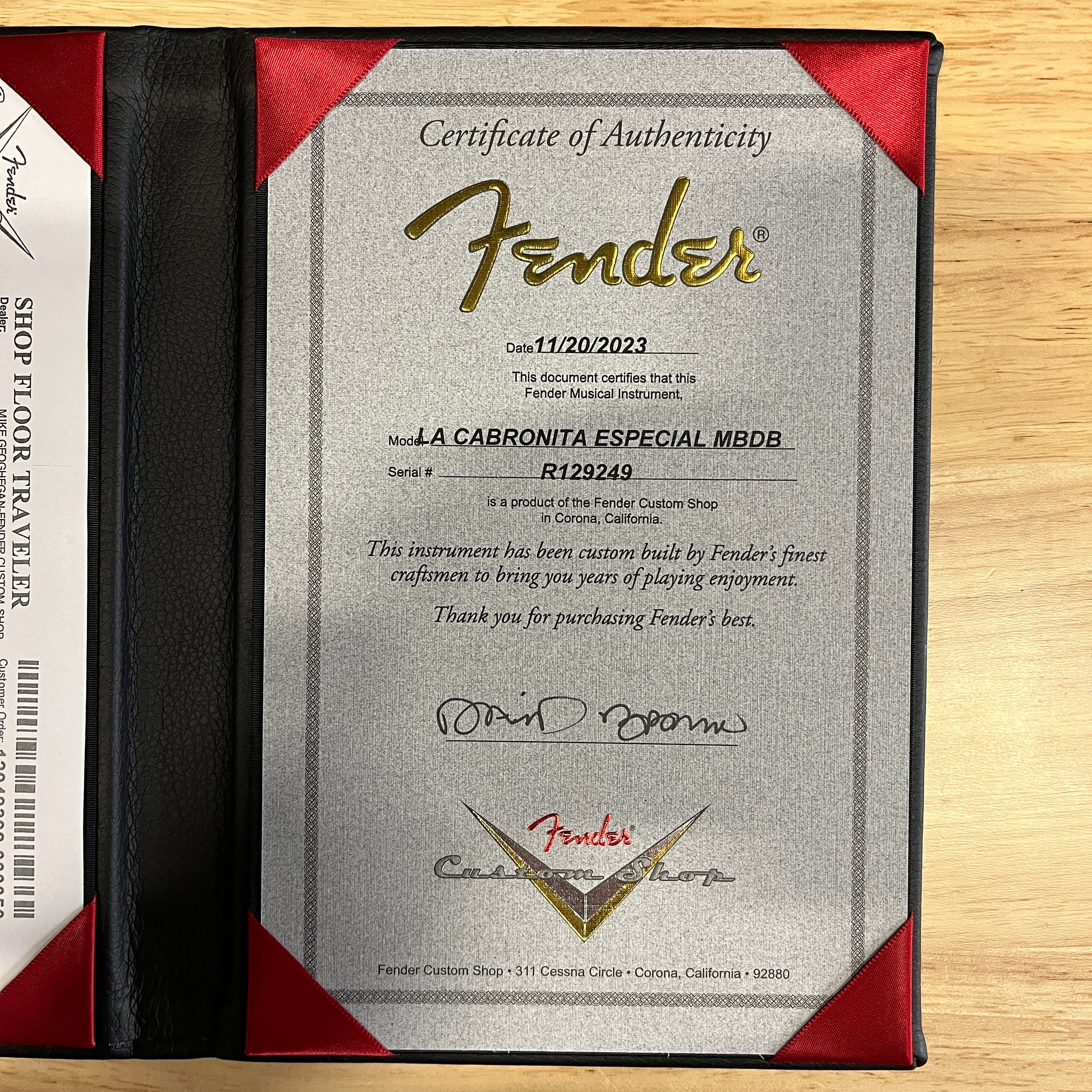 Fender Custom Shop Limited David Brown Masterbuilt La Carbonita Especial electric guitar green finish with certificate of authenticity