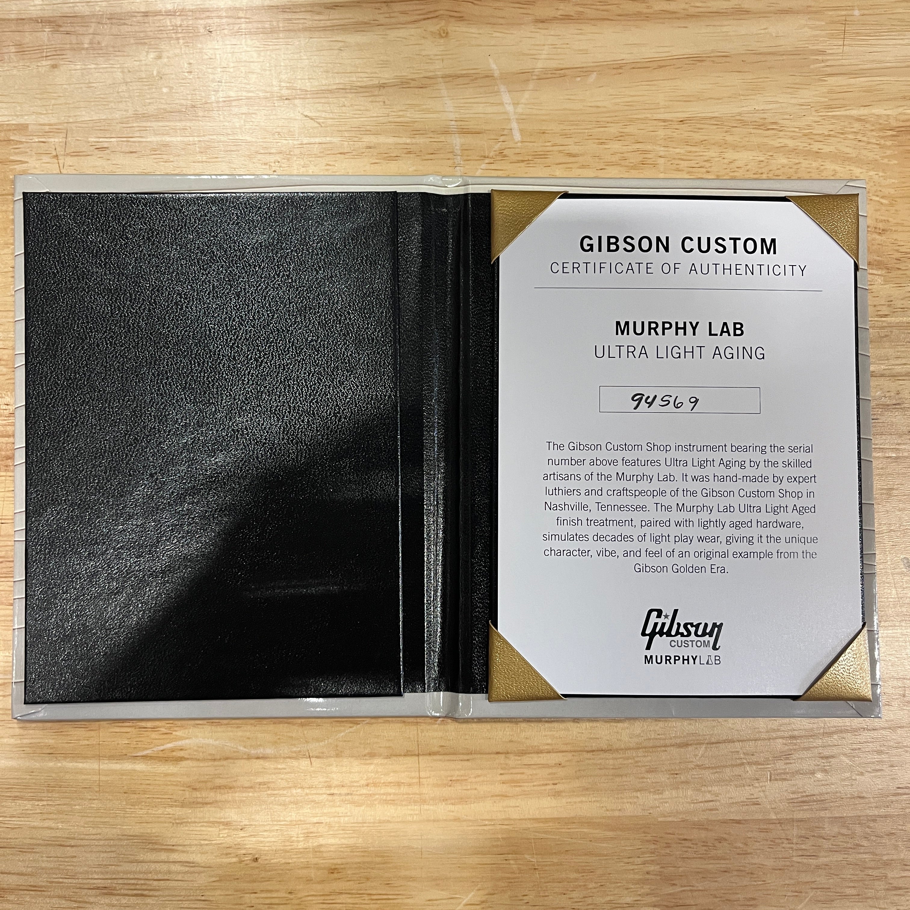 Gibson Custom Murphy Lab 1959 Les Paul Standard Reissue Ultra Light Aged electric guitar with certificate of authenticity