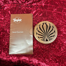 Taylor Custom Grand Pacific acoustic guitar Natural finish with Lutehole wooden soundhole cover and Owner Essentials booklet