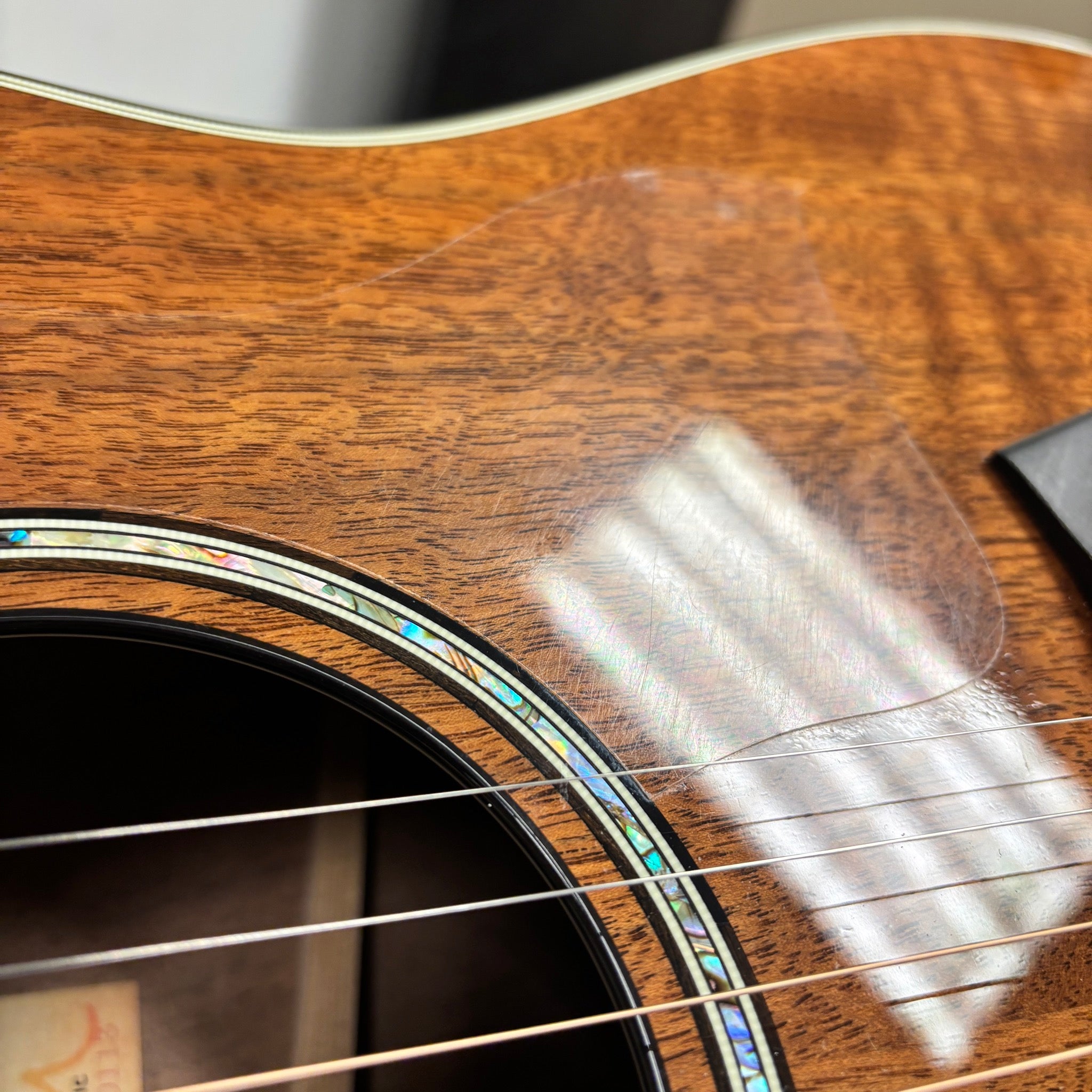 Taylor Custom Grand Pacific acoustic guitar Natural finish with figured koa top and abalone rosette inlay
