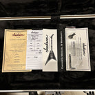 Jackson Righteous Run Custom Soloist Green to Gold Shift case documents with Custom Shop certificate, owner's manual, and key