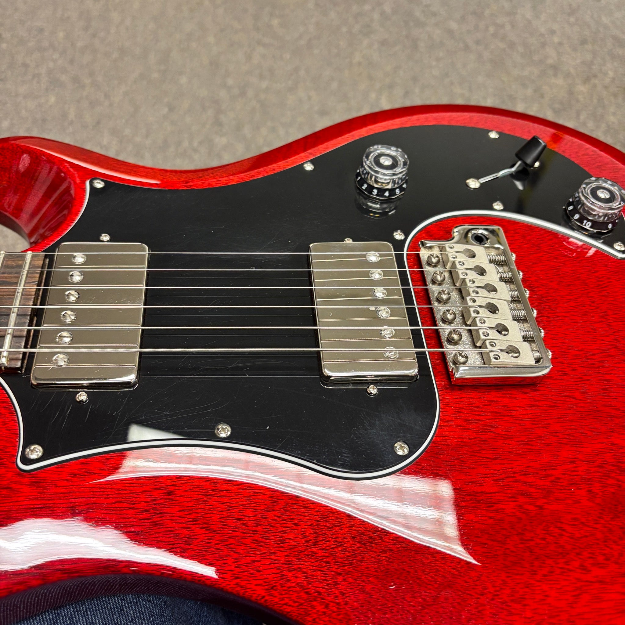Paul Reed Smith S2 Standard 22 electric guitar Vintage Cherry with dual humbuckers and black pickguard
