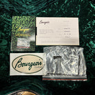Bourgeois Touchstone OM LSH Natural acoustic guitar certification card, warranty booklet, sticker, and hardware accessories
