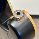 Paul Reed Smith McCarty 594 Satin Black electric guitar close-up of strap button with finish checking near wood binding