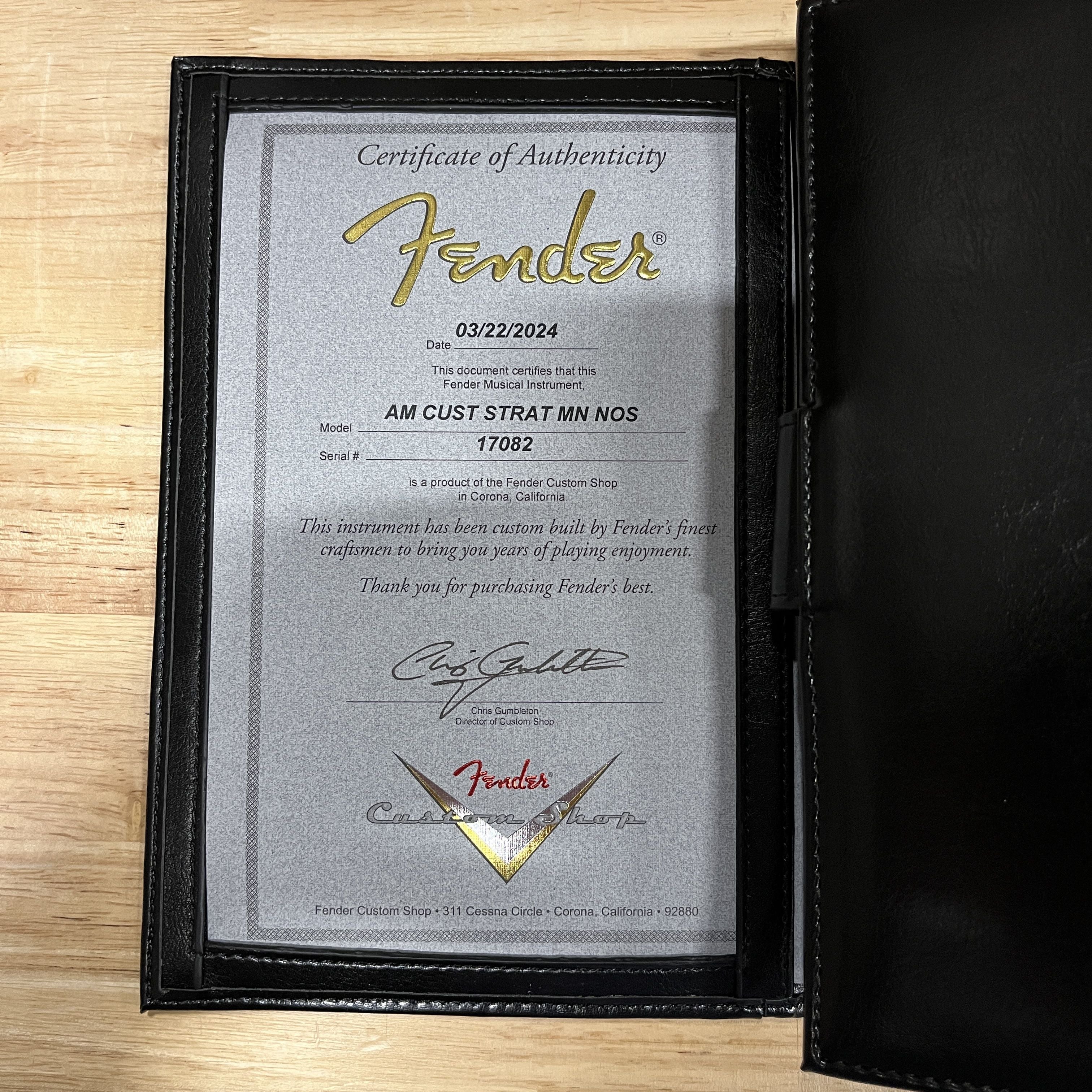 Fender Custom Shop American Custom Stratocaster electric guitar Antique Sunburst with Certificate of Authenticity