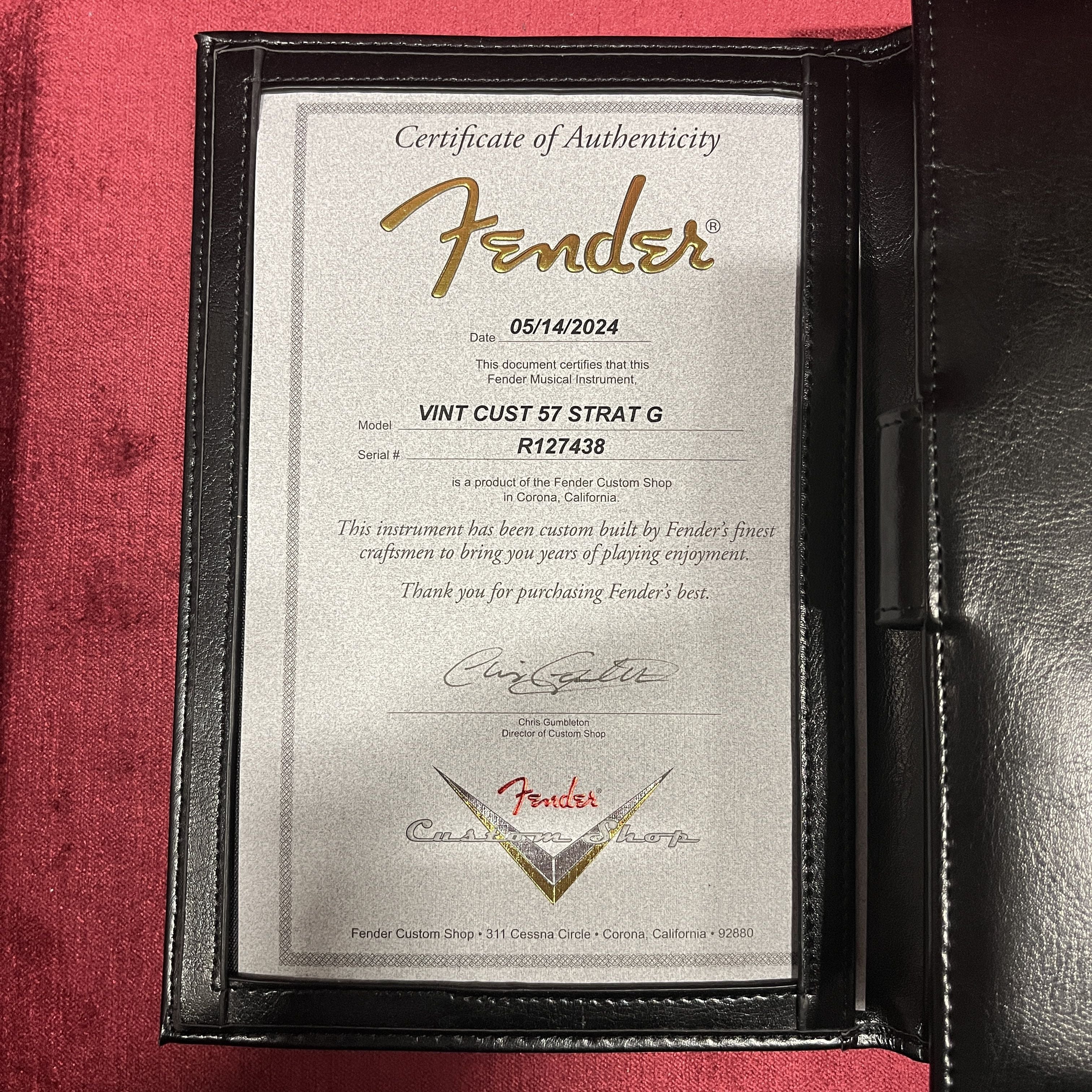 Fender Custom Shop Vintage Custom 1957 Stratocaster electric guitar Aged White Blonde with Certificate of Authenticity