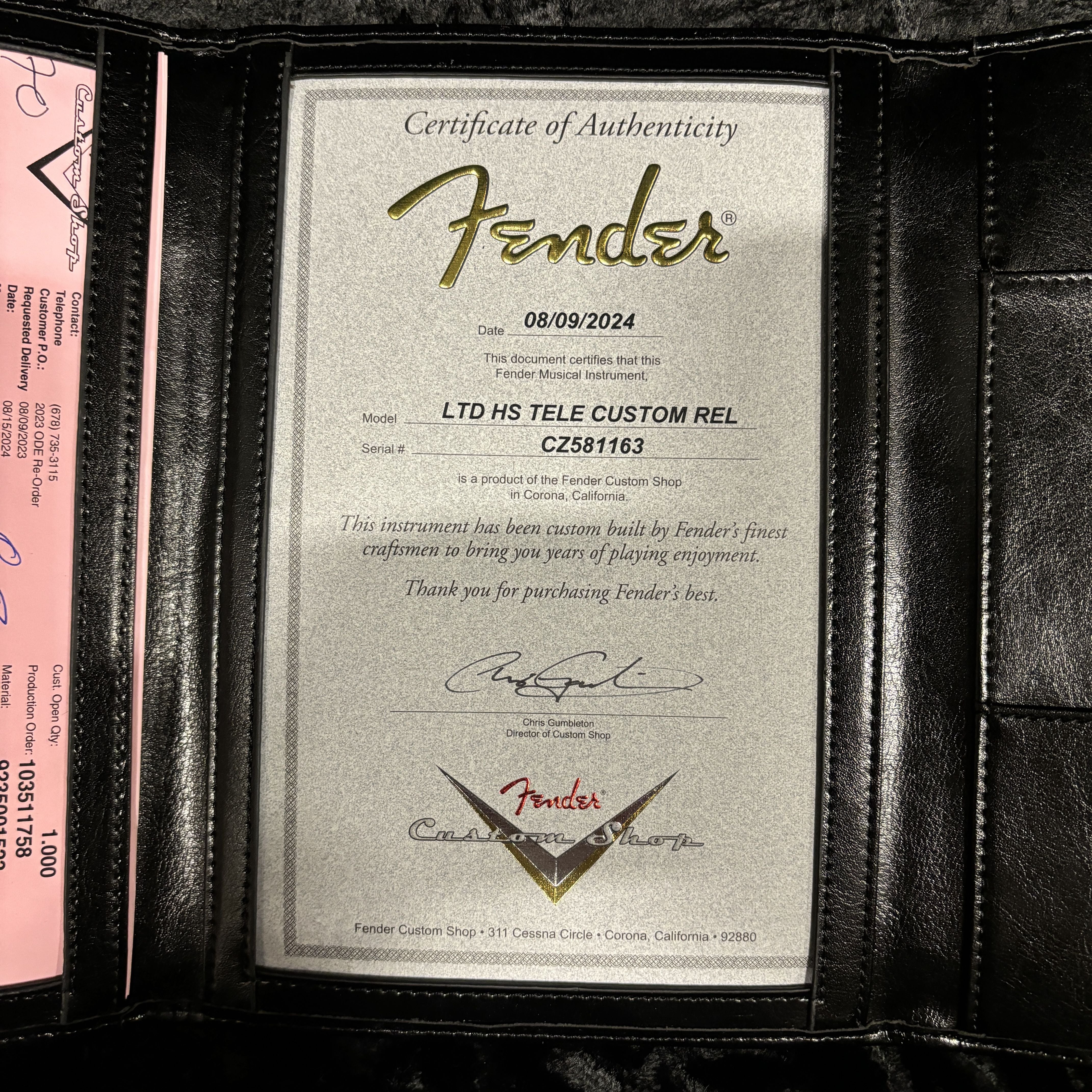 Fender Custom Shop Limited HS Telecaster Custom Relic electric guitar Aged Charcoal Frost Metallic with Certificate of Authenticity
