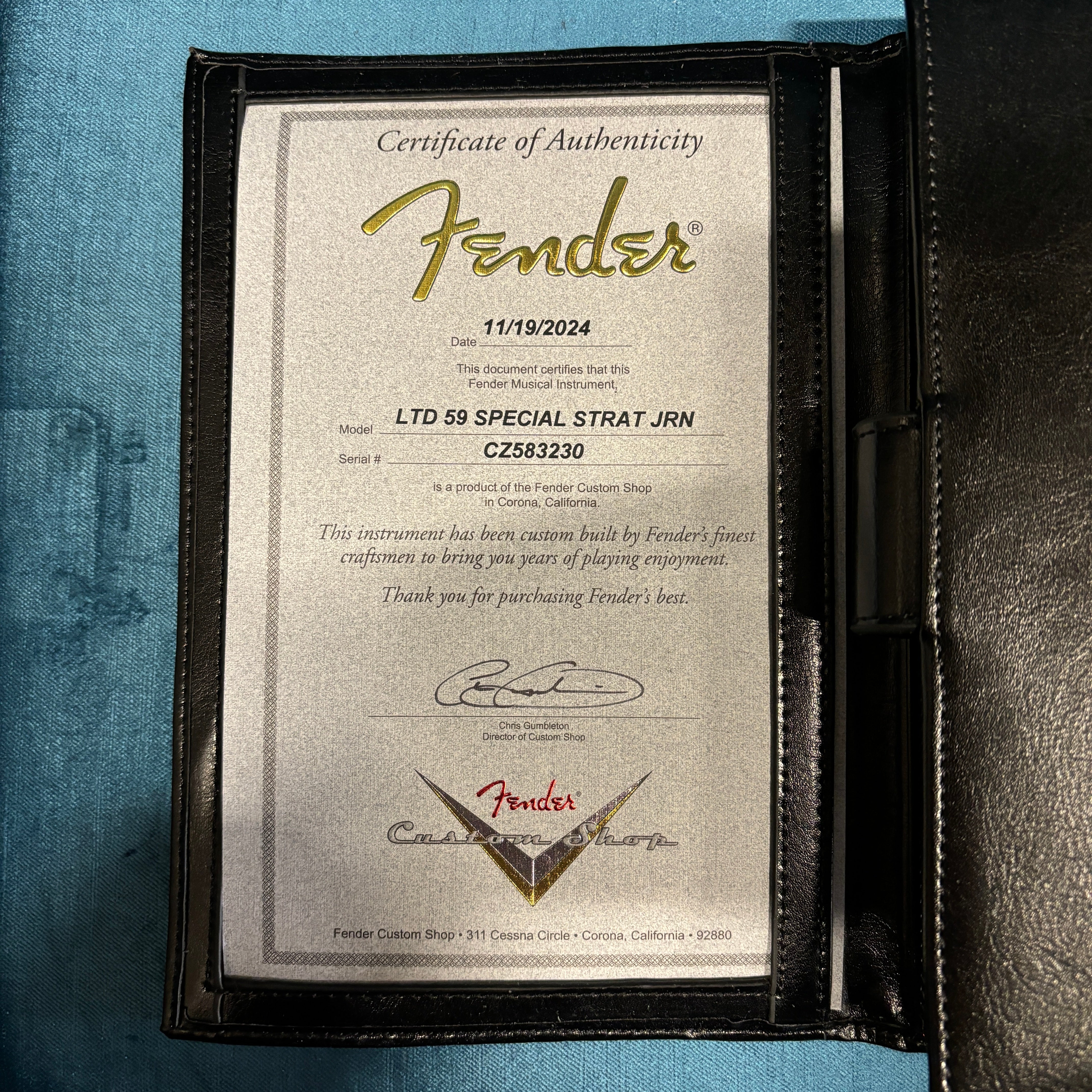 Fender Custom Shop Limited 1959 Special Stratocaster Journeyman Relic electric guitar Super Faded Sonic Blue with certificate of authenticity