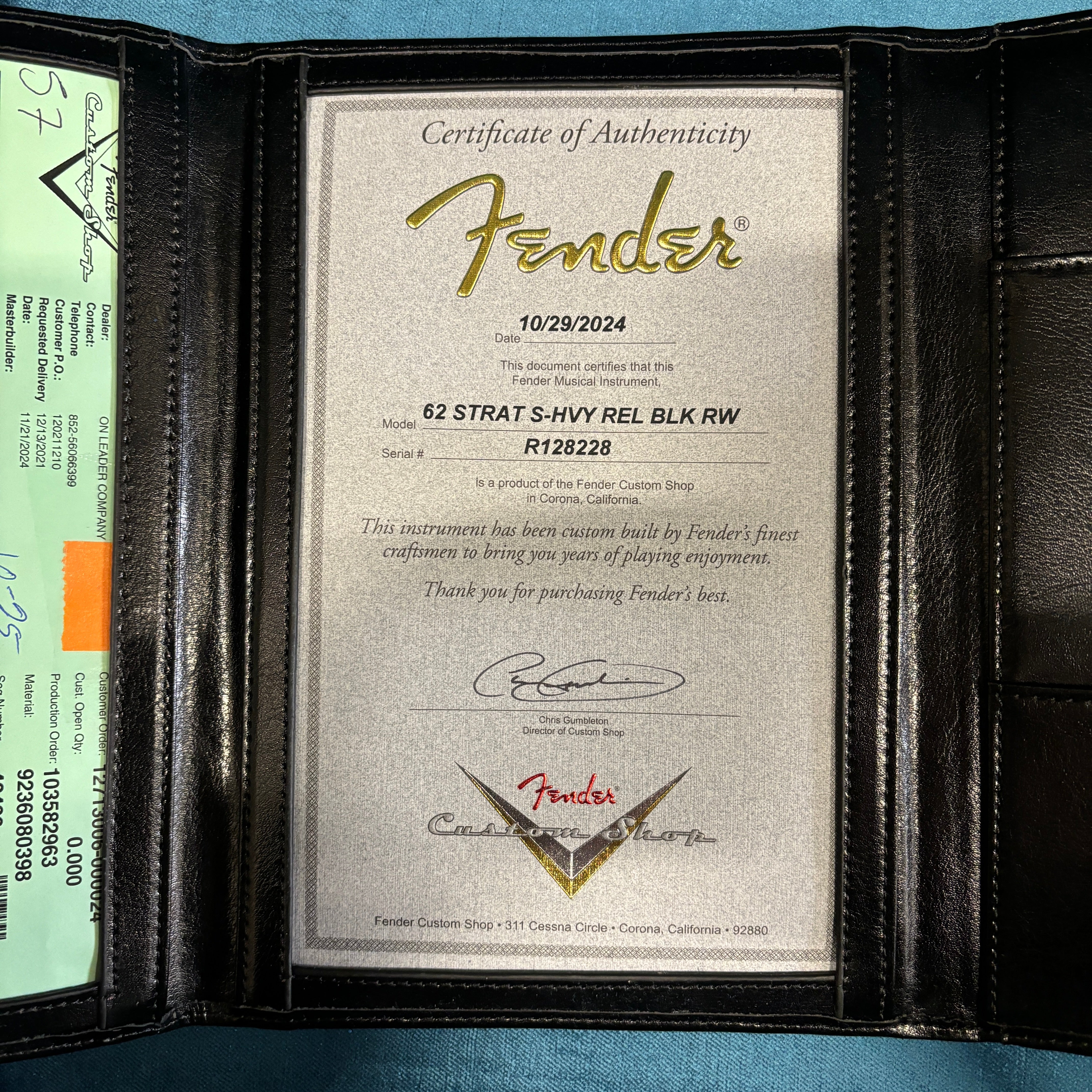 Fender Custom Shop 1962 Stratocaster Super Heavy Relic electric guitar Aged Black with Certificate of Authenticity