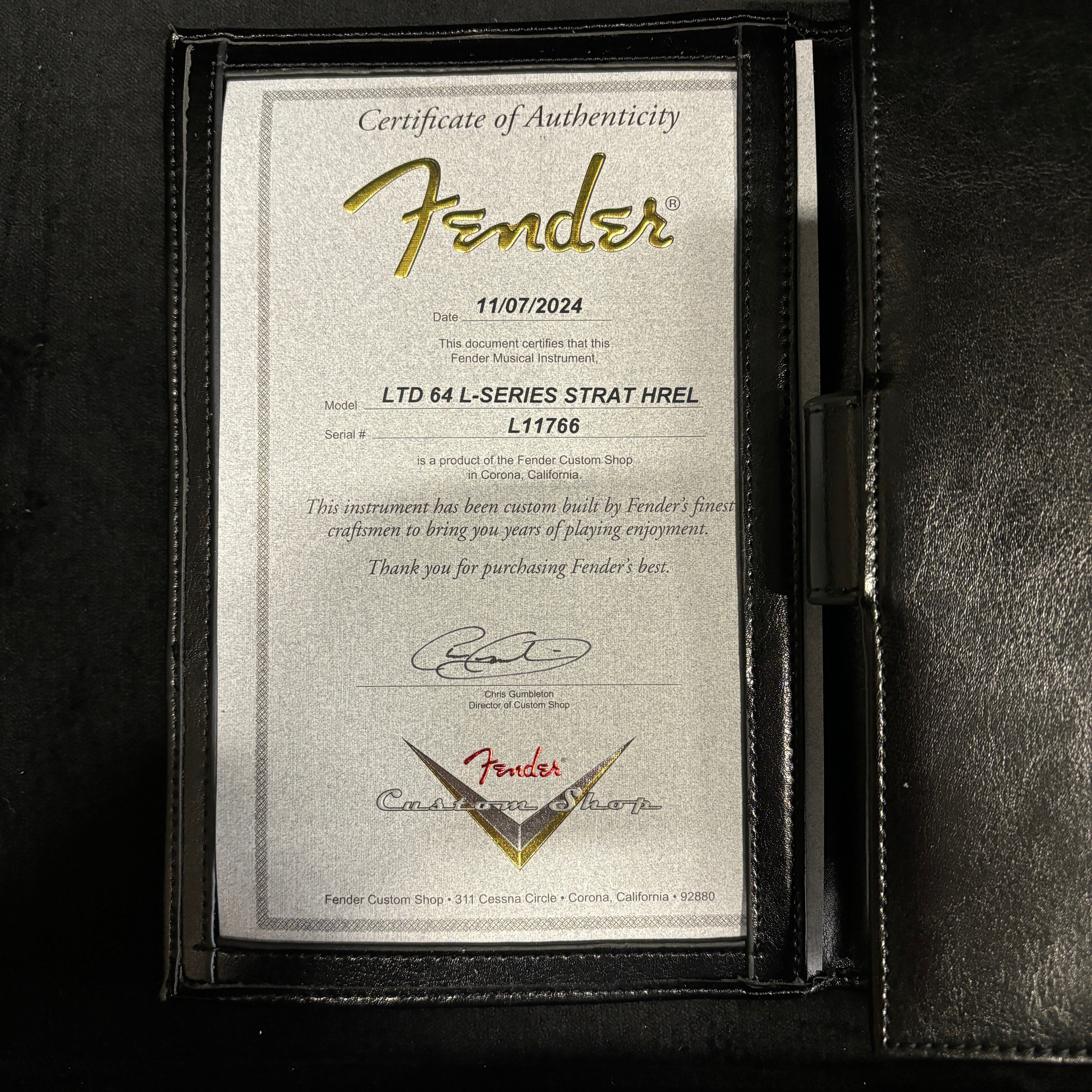 Fender Custom Shop LTD 64 L-Series Stratocaster electric guitar Sherwood Green Metallic heavy relic with certificate of authenticity