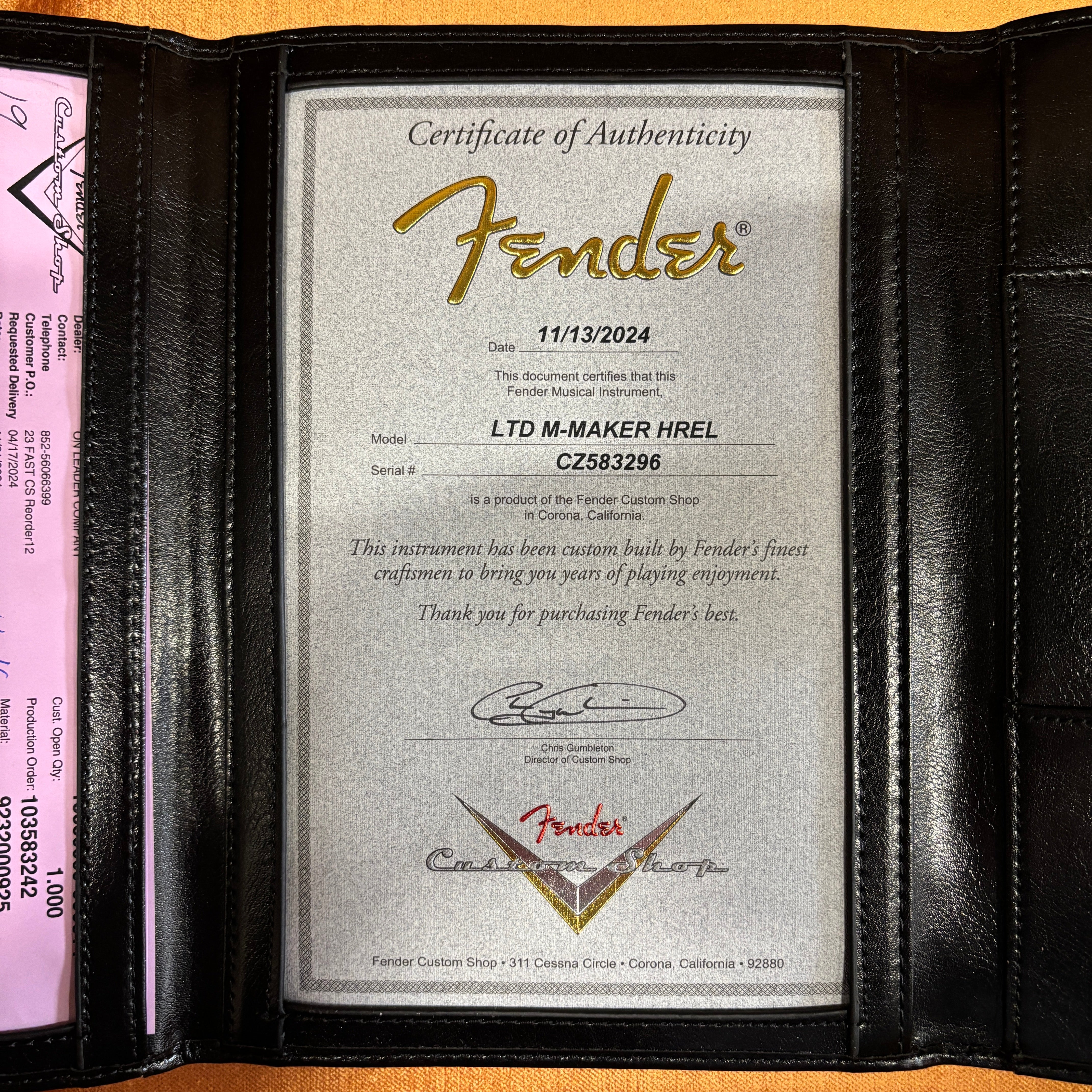 Fender Custom Shop Limited Mischief Maker Heavy Relic electric guitar aged black over pink paisley with certificate of authenticity