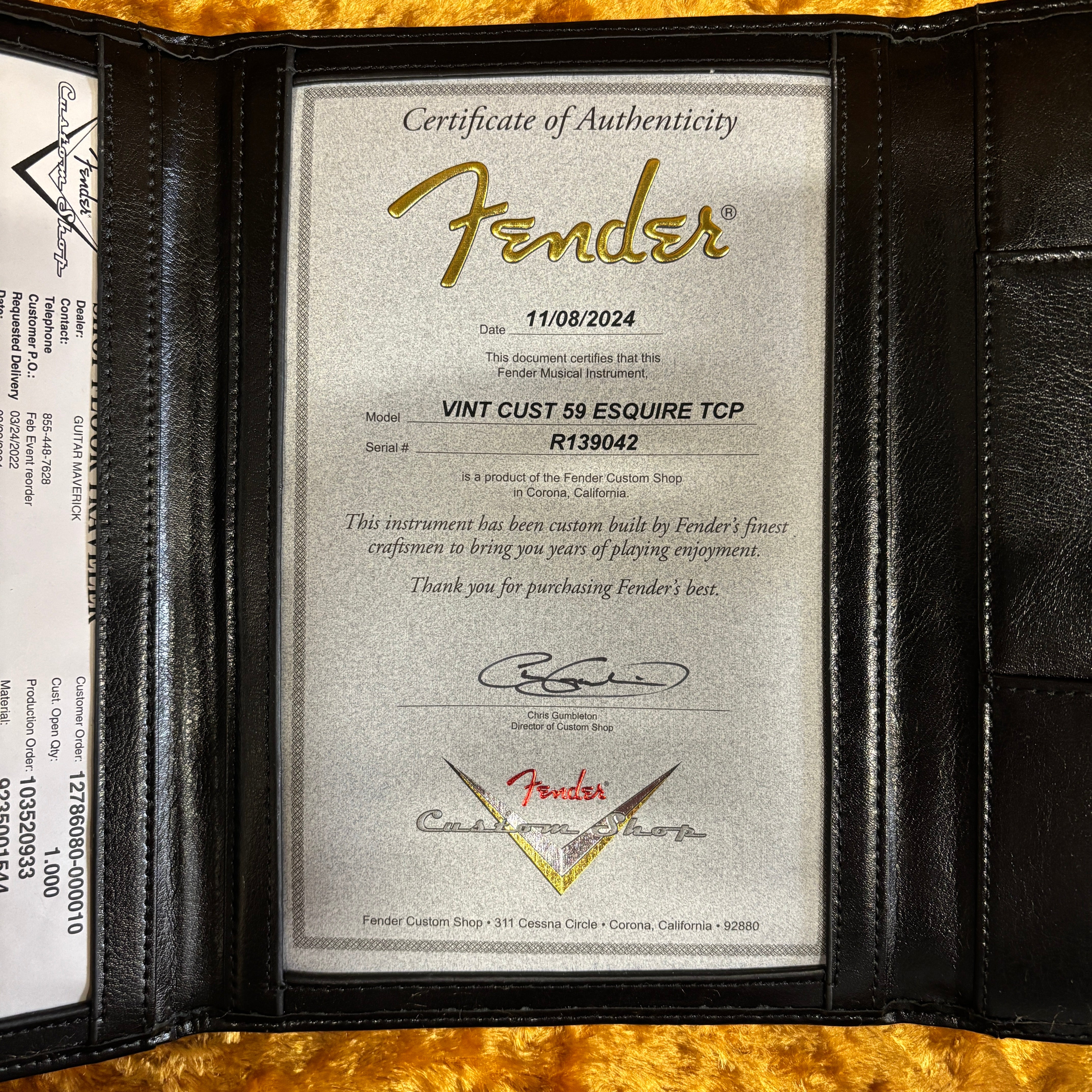Fender Custom Shop 1959 Esquire Time Capsule Relic electric guitar faded natural blonde with certificate of authenticity