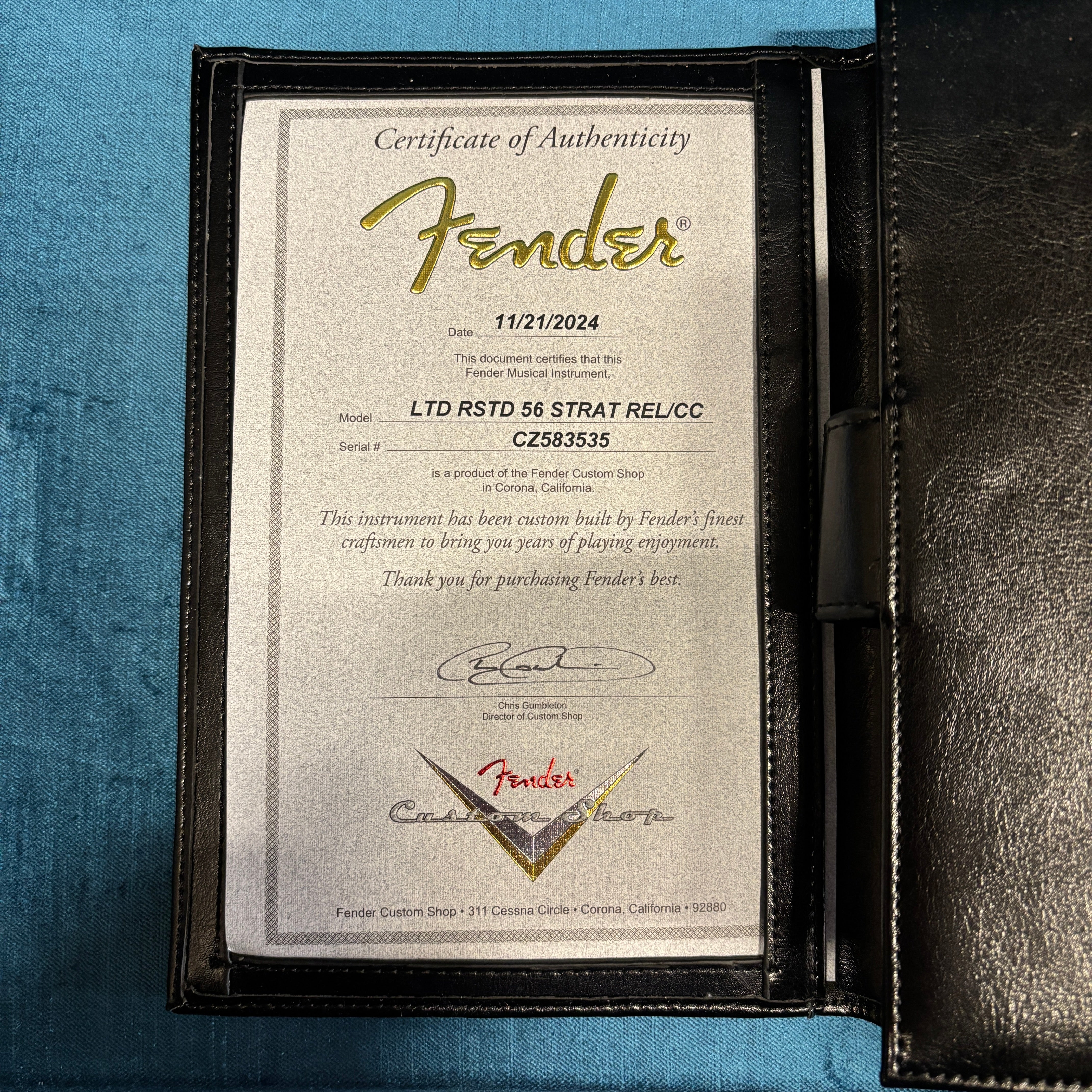Fender Custom Shop Limited Roasted 1956 Stratocaster Relic electric guitar Candy Tangerine with certificate of authenticity