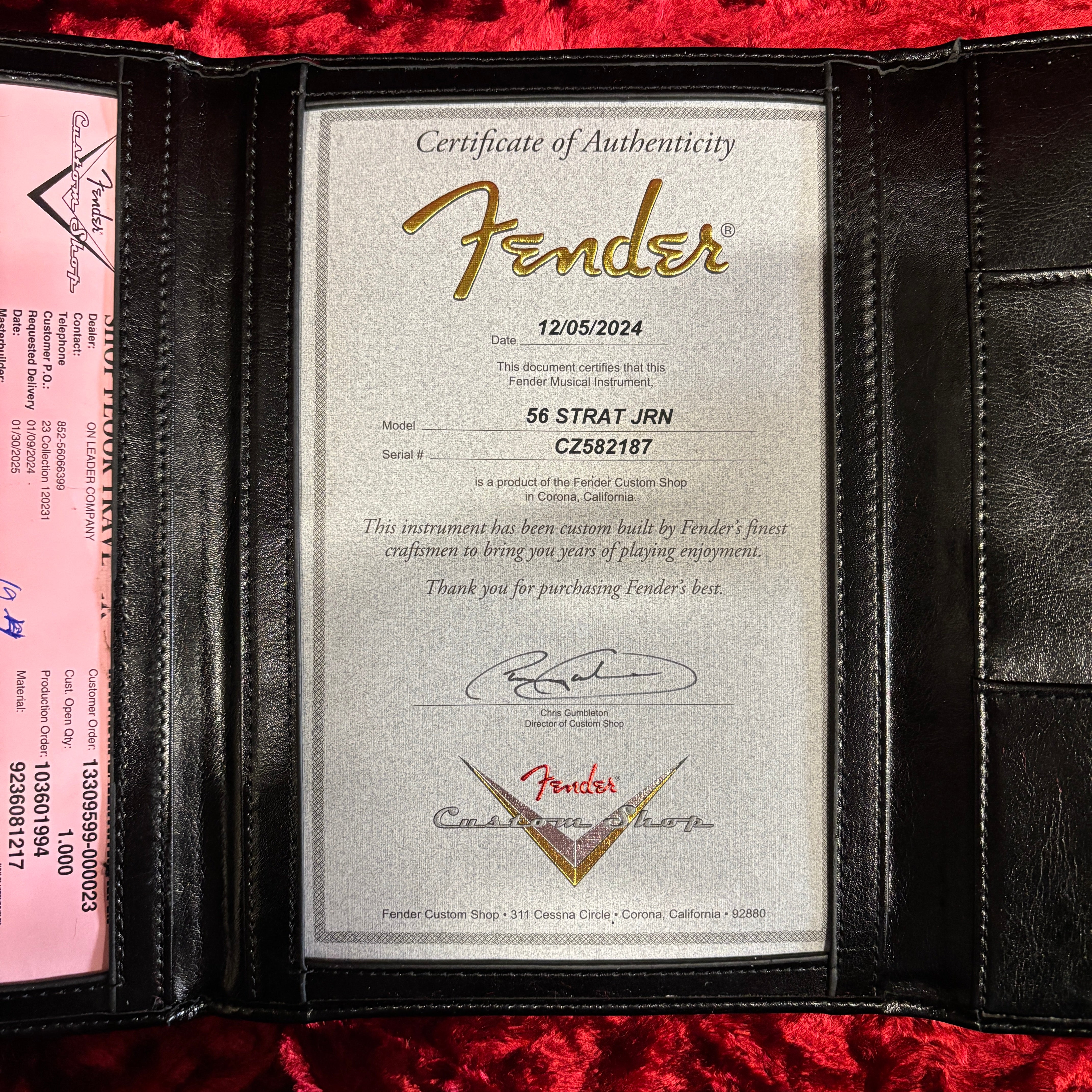 Fender Custom Shop 1956 Stratocaster Journeyman Relic electric guitar aged black with certificate of authenticity