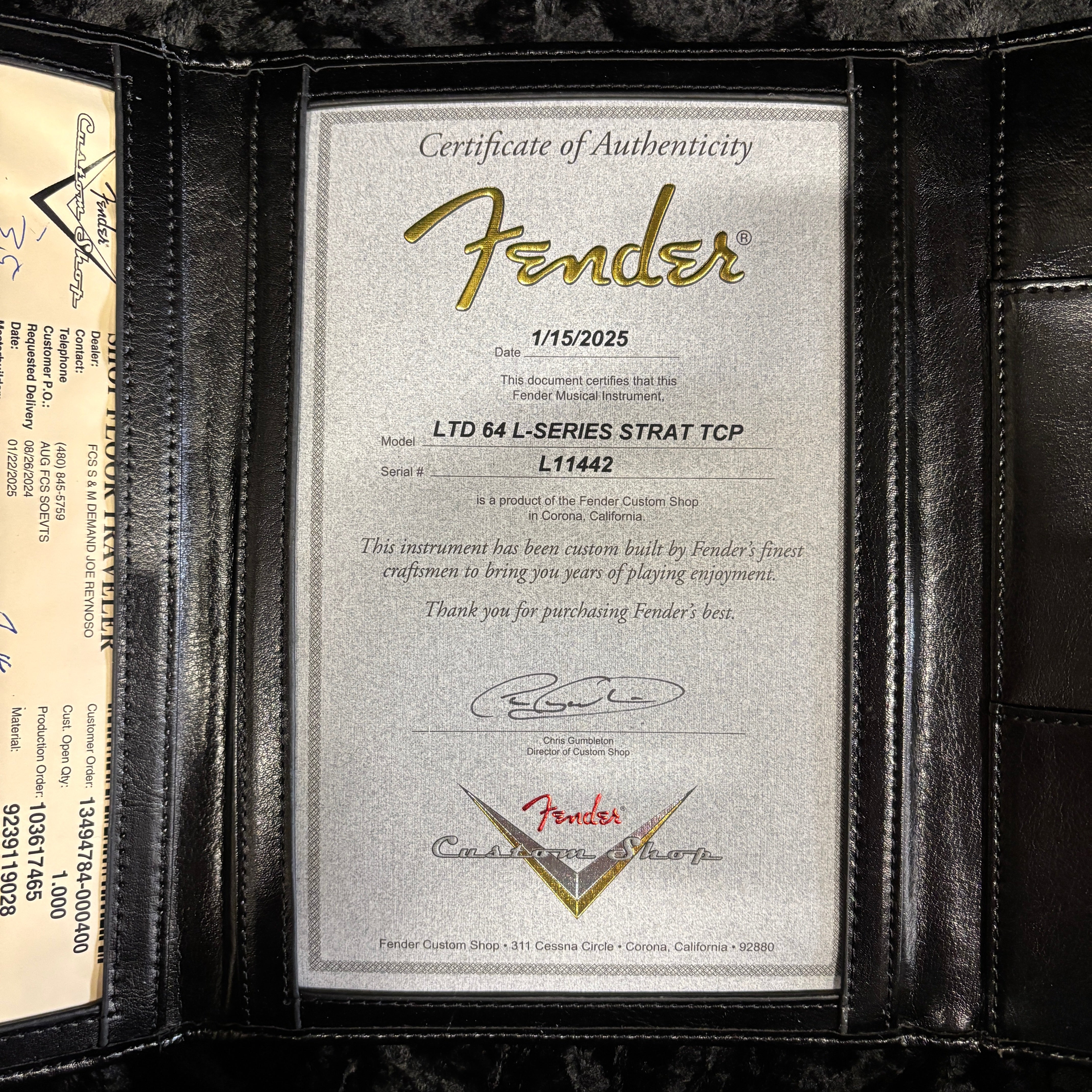 Fender Custom Shop Limited 1964 L-Series Stratocaster electric guitar Lake Placid Blue with Certificate of Authenticity