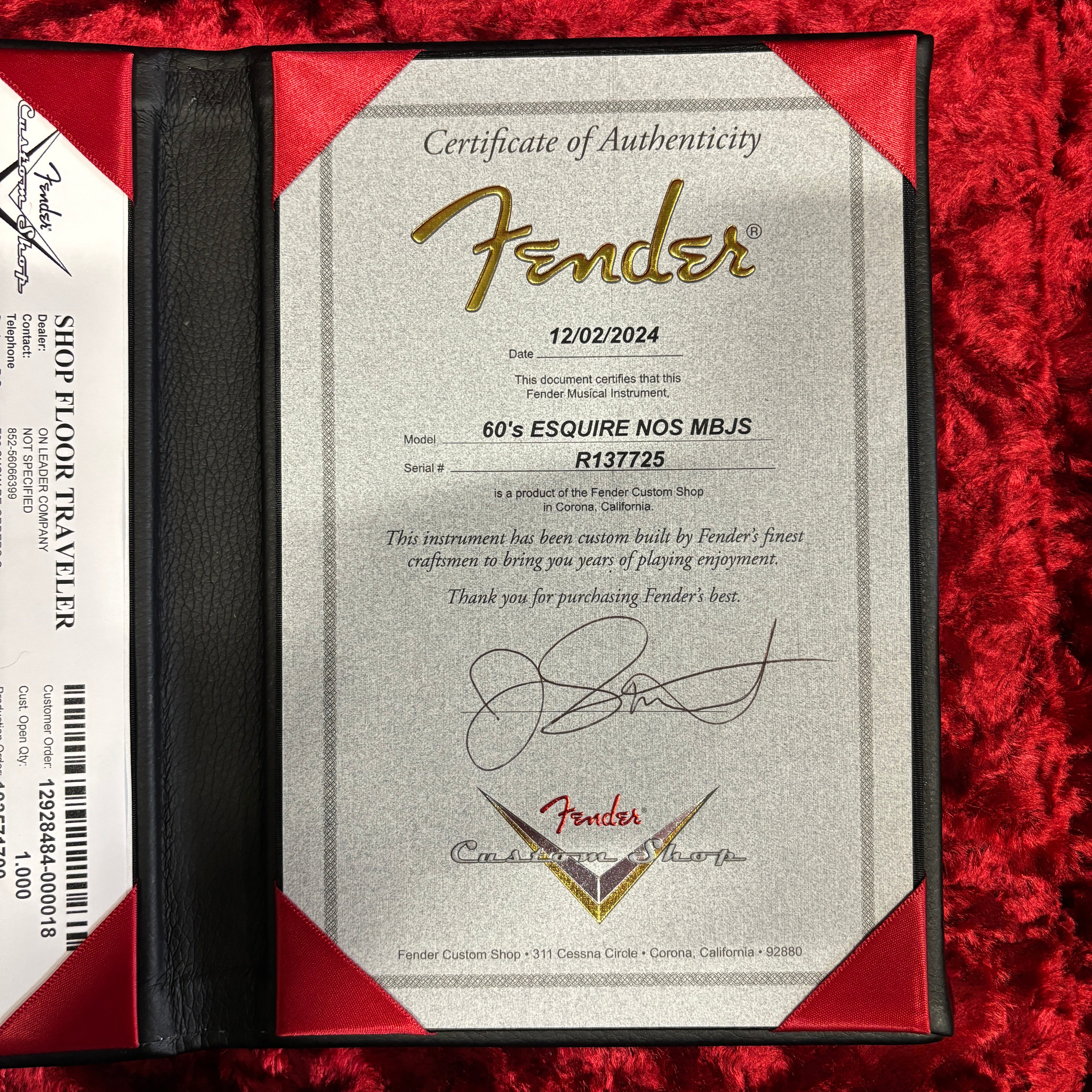 Fender Custom Shop 60s Esquire NOS Relic electric guitar Custom Flake Sparkle finish with certificate of authenticity