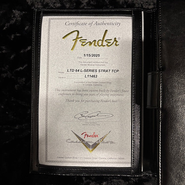 Fender Custom Shop Limited 64 L-Series Stratocaster electric guitar Olympic White with Certificate of Authenticity