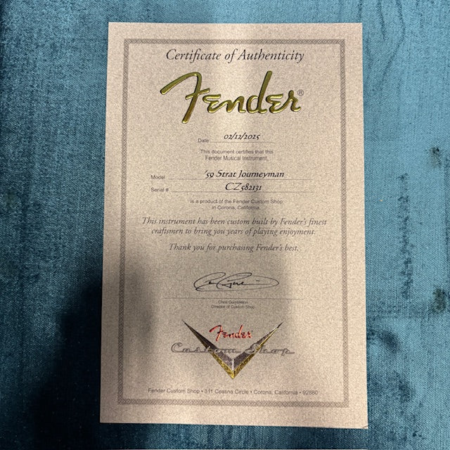 Fender Custom Shop 1959 Stratocaster Journeyman Relic electric guitar sea-foam green with Certificate of Authenticity