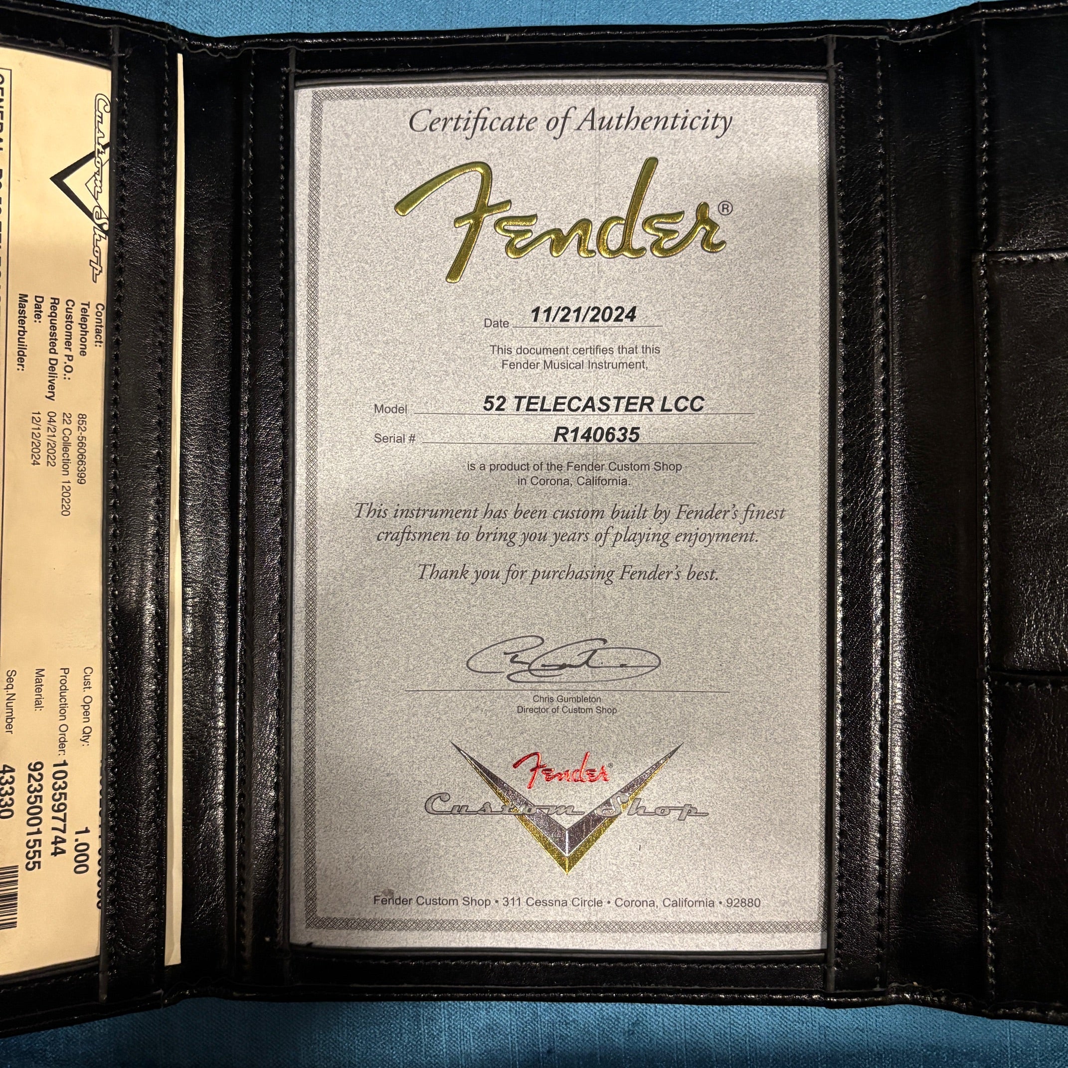 Fender Custom Shop 1952 Telecaster Closet Classic electric guitar Nocaster Blonde with certificate of authenticity